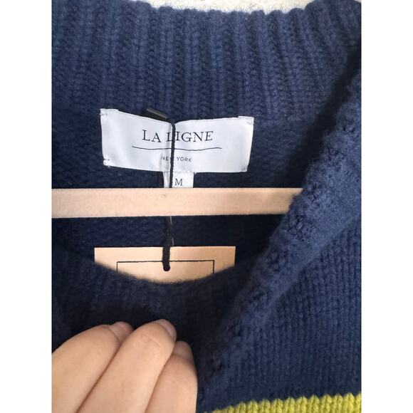 La Ligne Marin wool cashmere Sweater Navy CHARTREUSE M - Picture 11 of 13